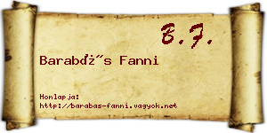 Barabás Fanni névjegykártya