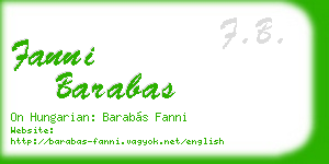 fanni barabas business card